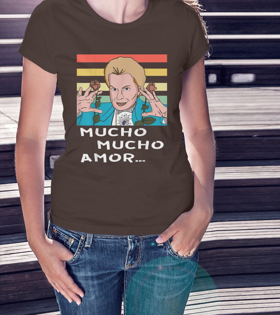 Mucho Mucho Amor Walter Mercado Nostalgic Iconic Look Roses Retro Vibes T-Shirt