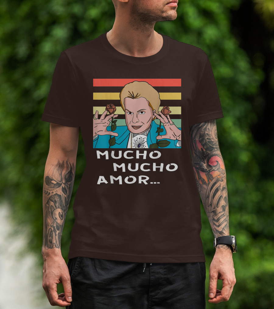 Mucho Mucho Amor Walter Mercado Nostalgic Iconic Look Roses Retro Vibes T-Shirt