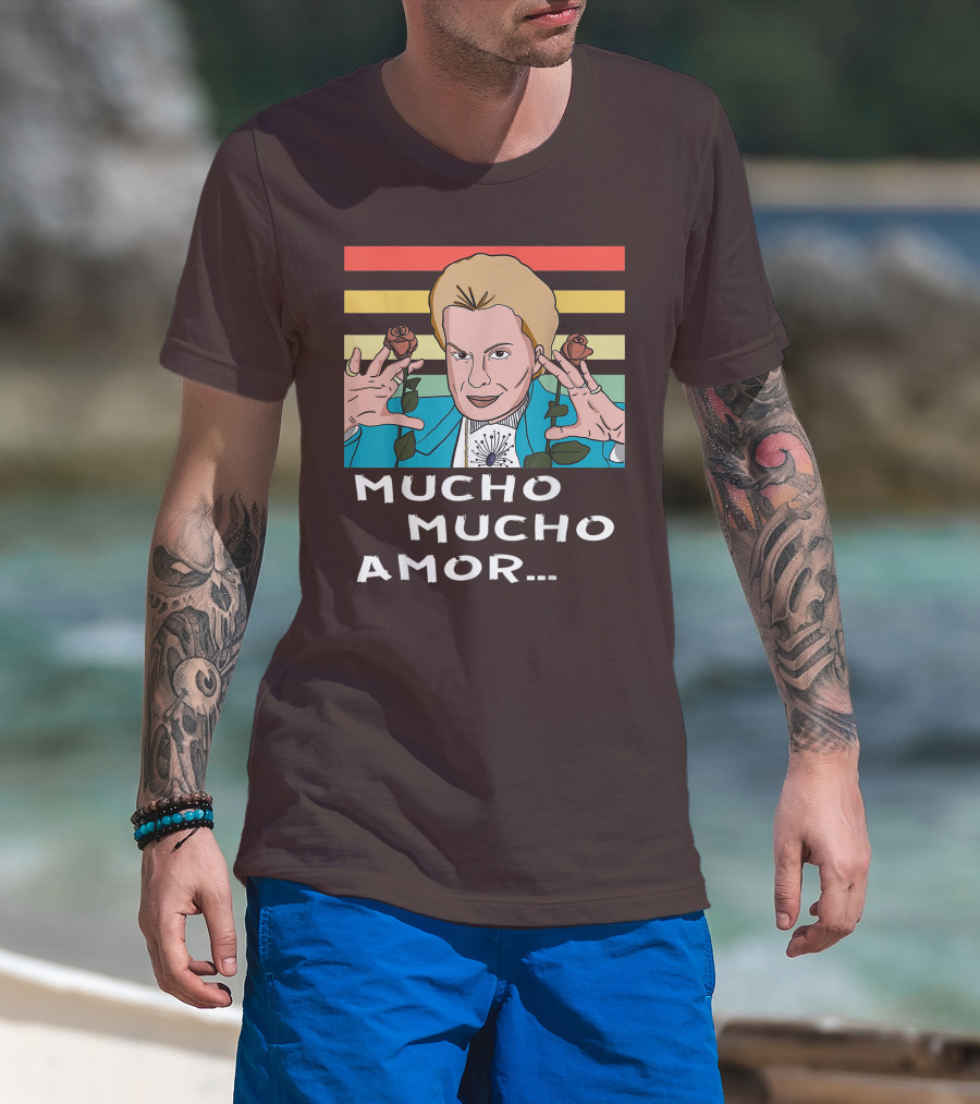 Mucho Mucho Amor Walter Mercado Nostalgic Iconic Look Roses Retro Vibes T-Shirt