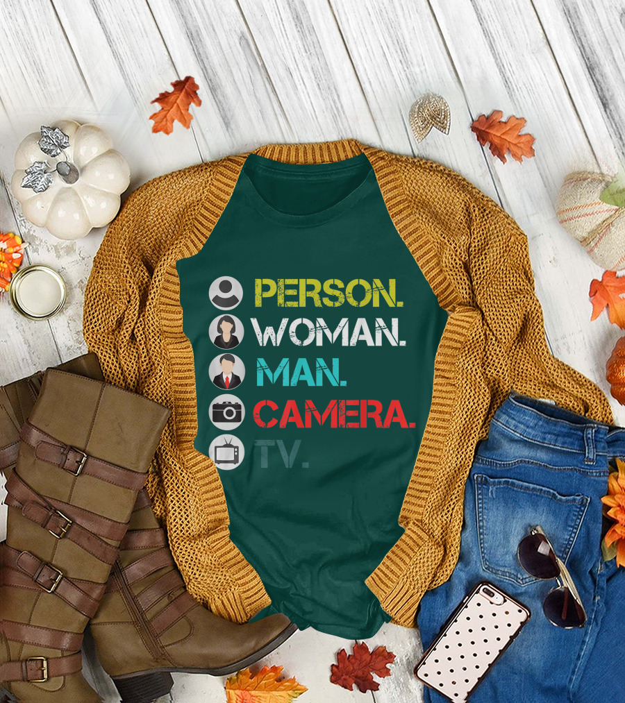 PERSON WOMAN MAN CAMERA TV Circle Icons T-Shirt