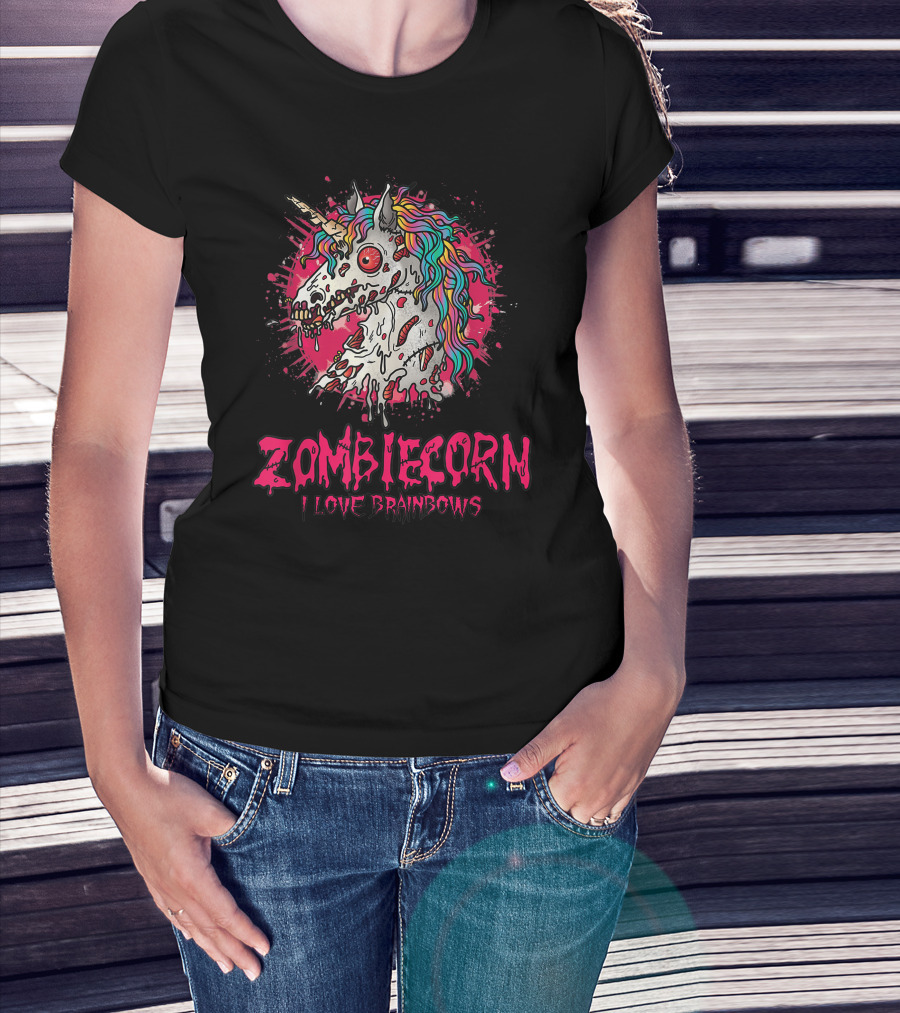 Zombicorn I Love Brainbows Halloween Zombie Unicorn T-Shirt