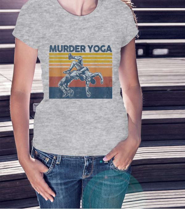 Murder Yoga Funny Vintage Brazilian Jiu Jitsu Wrestling T-Shirt