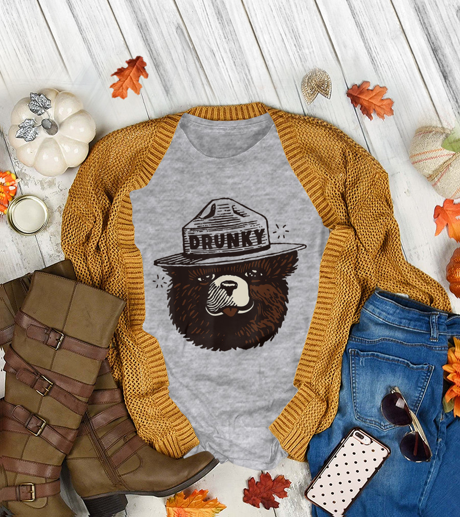 Drunky the Bear with Hat T-Shirt