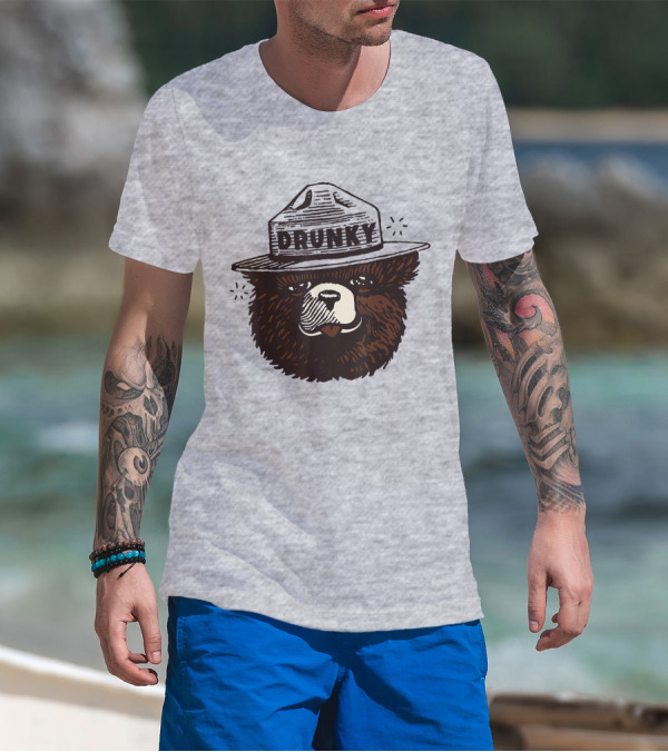Drunky The Bear With Hat T-Shirt