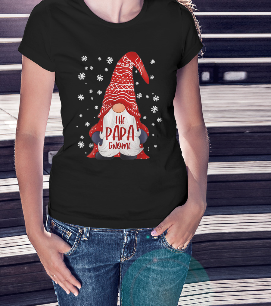 The Papa Gnome Snowflakes Funny Family T-Shirt