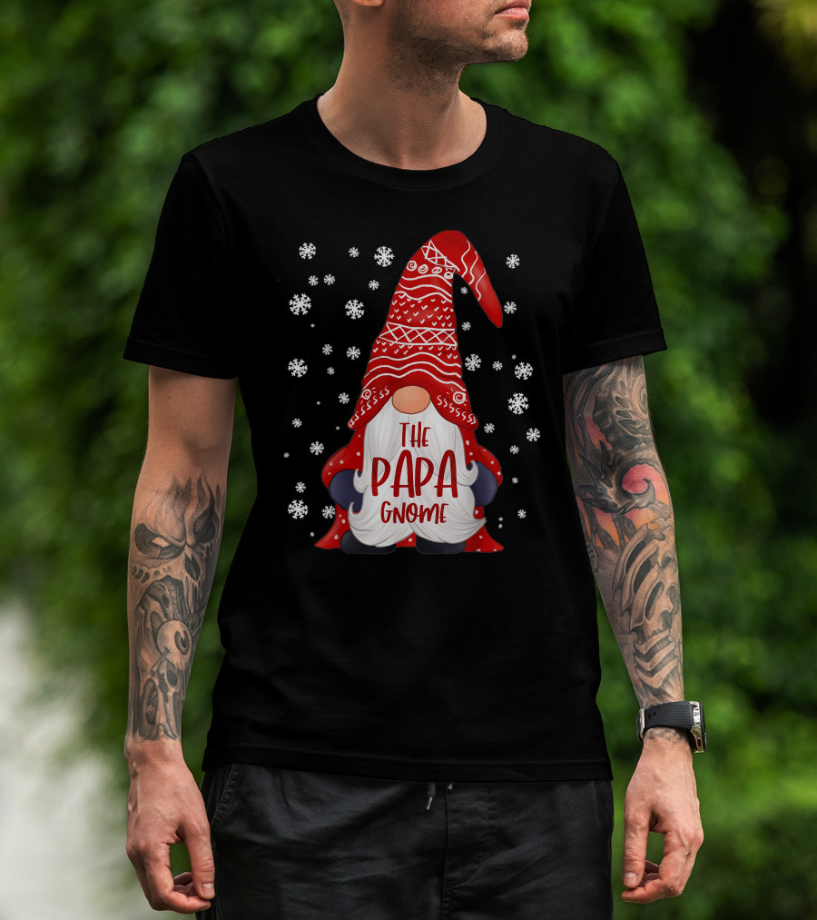 The Papa Gnome Snowflakes Funny Family T-Shirt