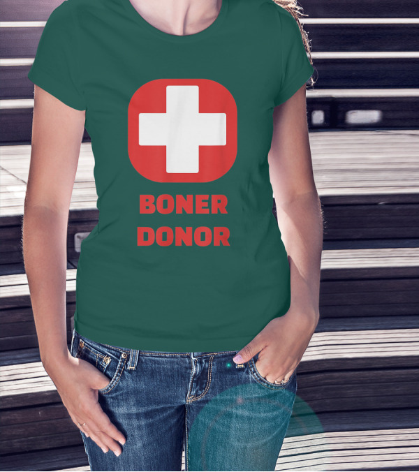 Boner Donor Funny Red Cross T-Shirt