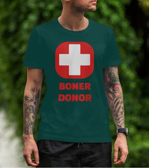 Boner Donor Funny Red Cross T-Shirt