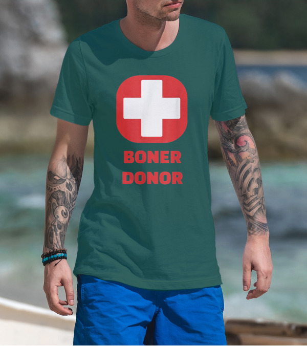 Boner Donor Funny Red Cross T-Shirt