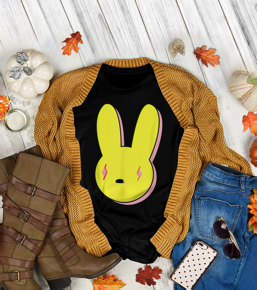 Funny Yellow Rabbit with Lightning Eyes T-Shirt