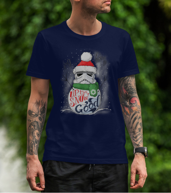 Star Wars Stormtrooper Up To Snow Good Funny Holiday Christmas Snowman Scarf TIE Fighters T-Shirt