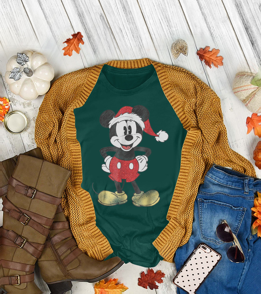 Vintage Disney Santa Mickey Mouse Classic T-Shirt