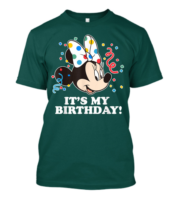 Disney Minnie Mouse It's My Birthday Celebration Confetti Bow Fun T-Shirt
