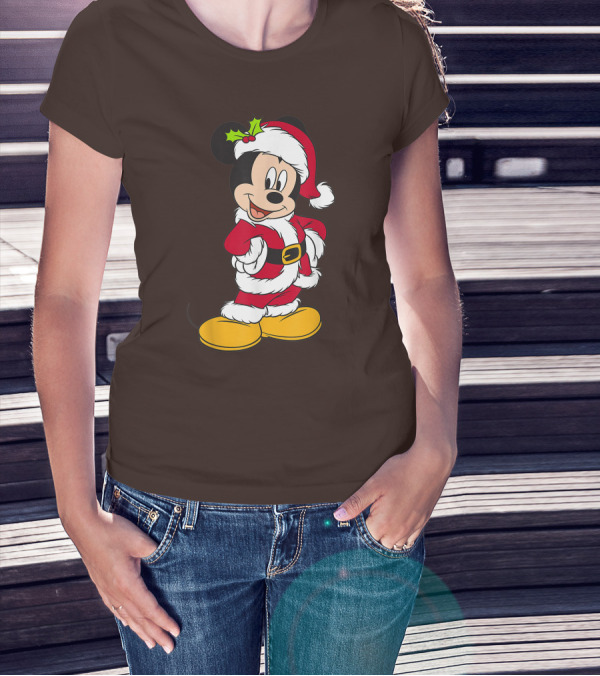 Disney Santa Mickey Mouse Holiday T-Shirt