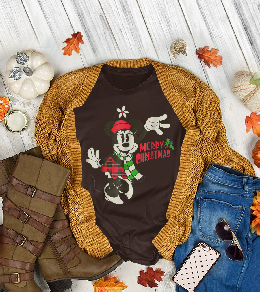 Merry Christmas Disney Vintage Minnie Mouse T-Shirt