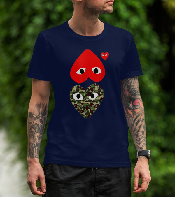 Comme Des Garçons Play Heart Camouflage Eyes T-Shirt