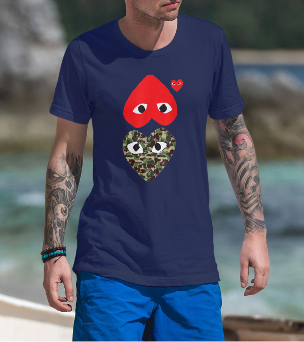 Comme Des Garçons Play Heart Camouflage Eyes T-Shirt