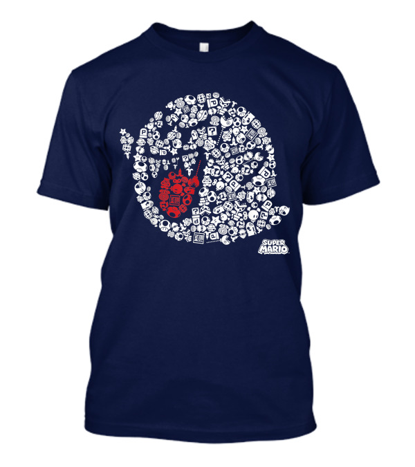 Super Mario Boo Icon With Game Elements T-Shirt