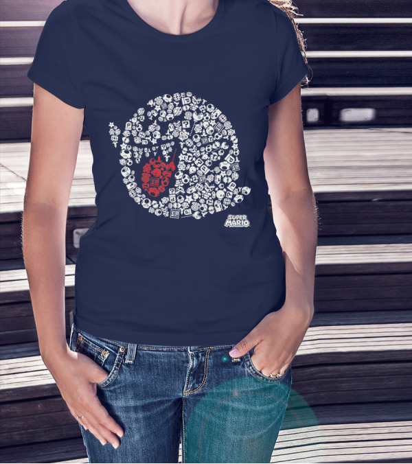 Super Mario Boo Icon With Game Elements T-Shirt