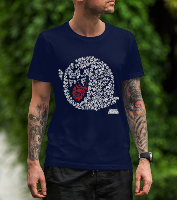 Super Mario Boo Icon With Game Elements T-Shirt