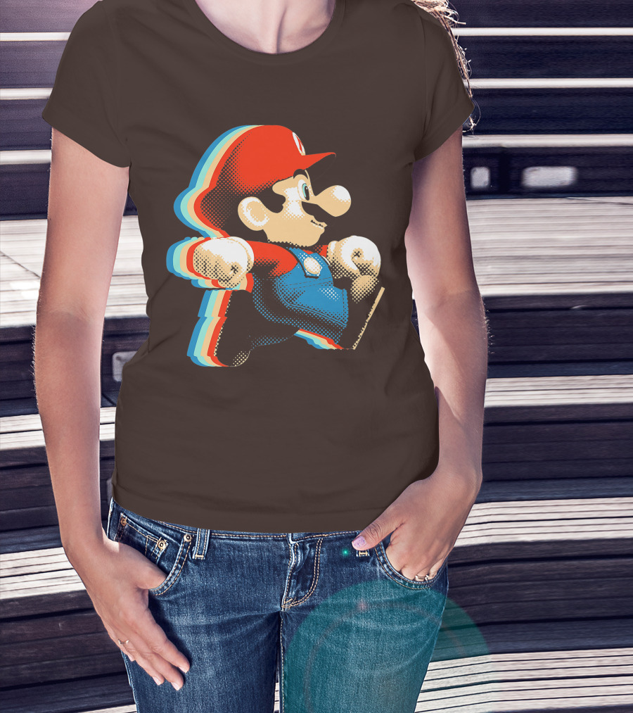 Funny Super Mario Comic Style Mario Run Premium Holidays Retro Gaming T-Shirt