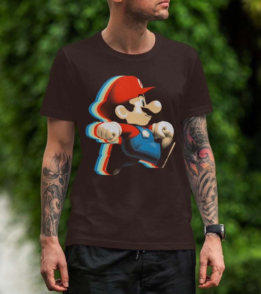 Funny Super Mario Comic Style Mario Run Premium Holidays Retro Gaming T-Shirt