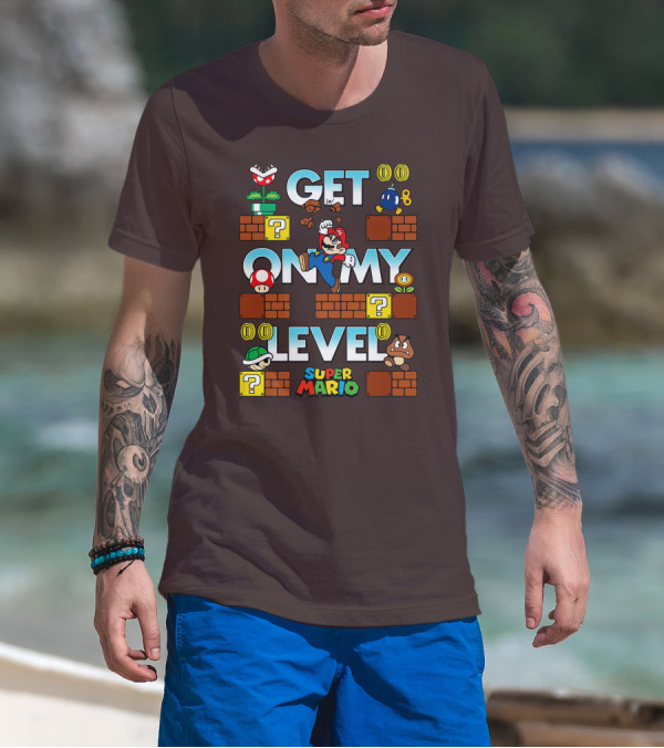 Super Mario Get On My Level With Iconic Game Characters T-Shirt