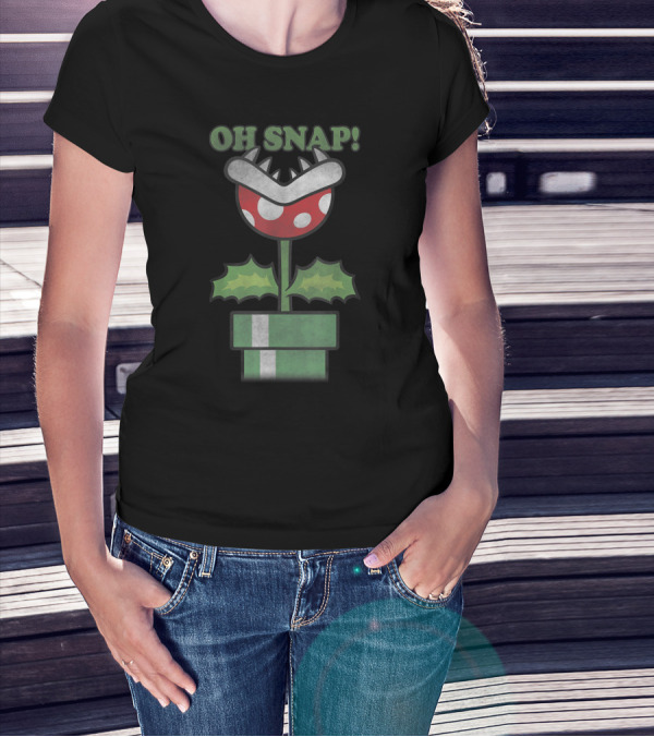 Oh Snap Piranha Plant Christmas Super Mario T-Shirt