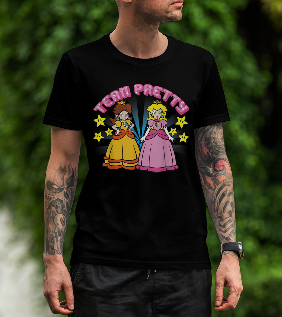 Super Mario Princess Peach And Daisy Team Pretty Stars T-Shirt