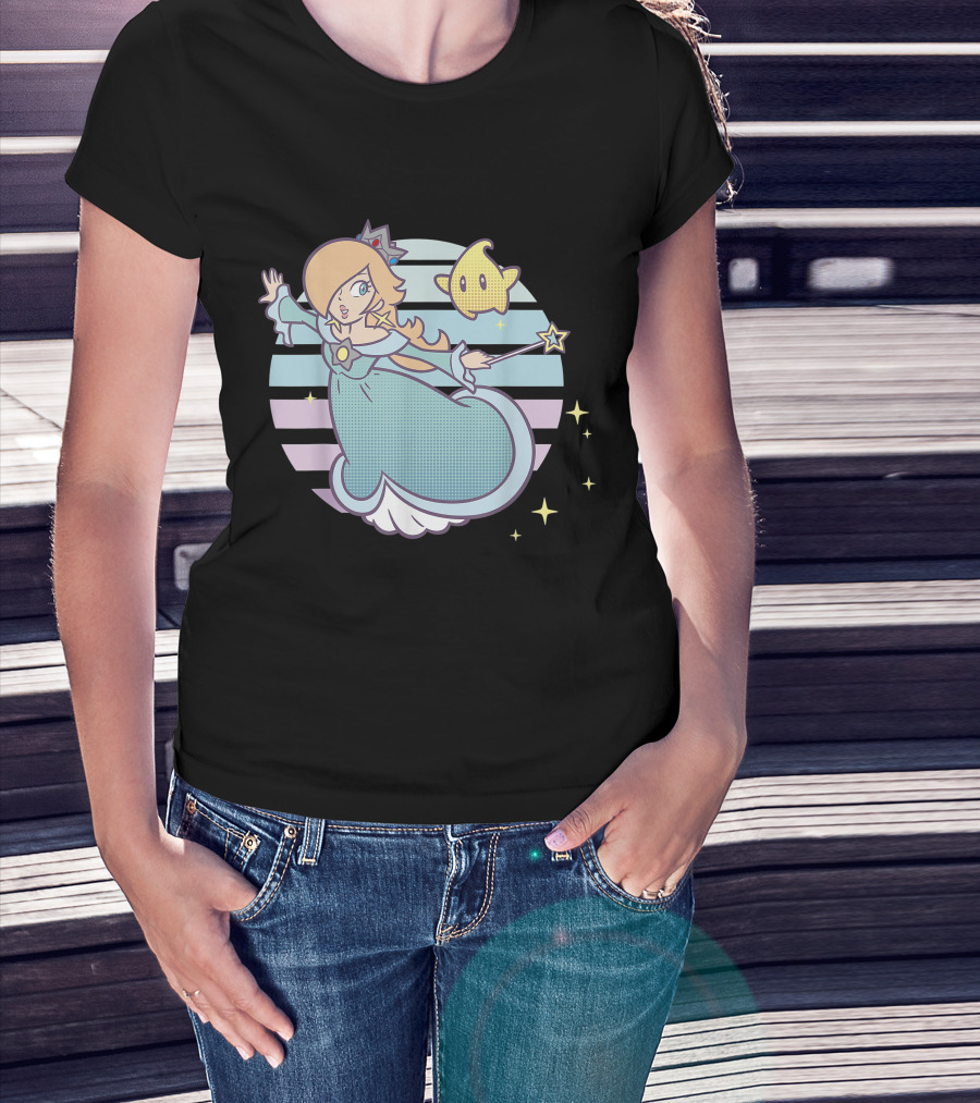 Super Mario Rosalina Luma Pastel Stripes Stars T-Shirt