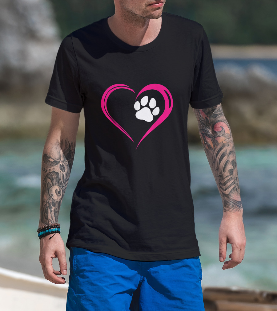 Cat Dog Heart Paw Love T-Shirt