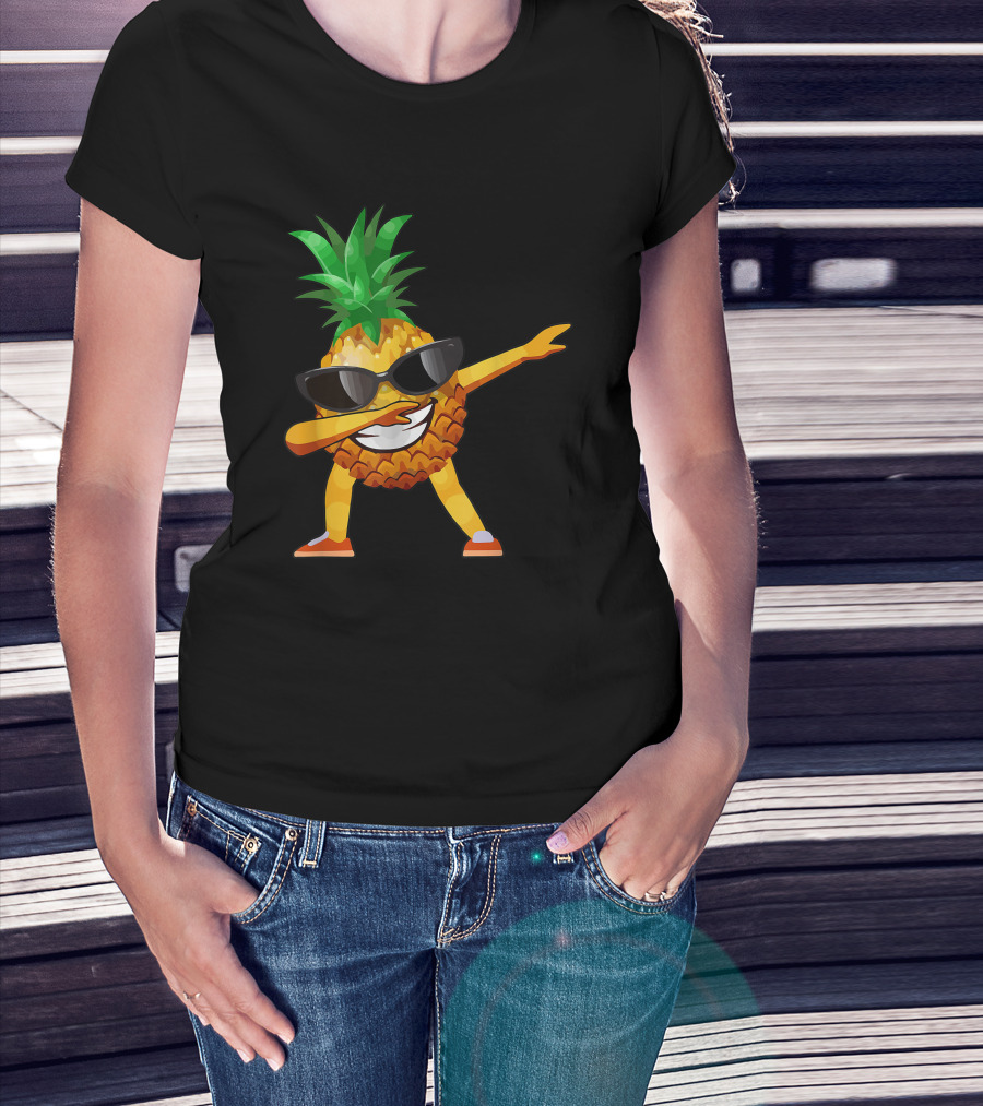 Dabbing Pineapple Sunglasses Smile T-Shirt