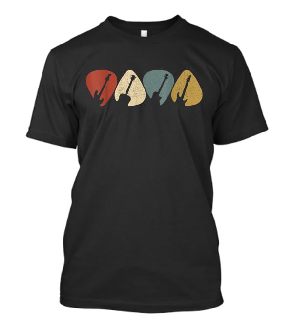 Vintage Guitar Pick Silhouette For Guitarist T-Shirt