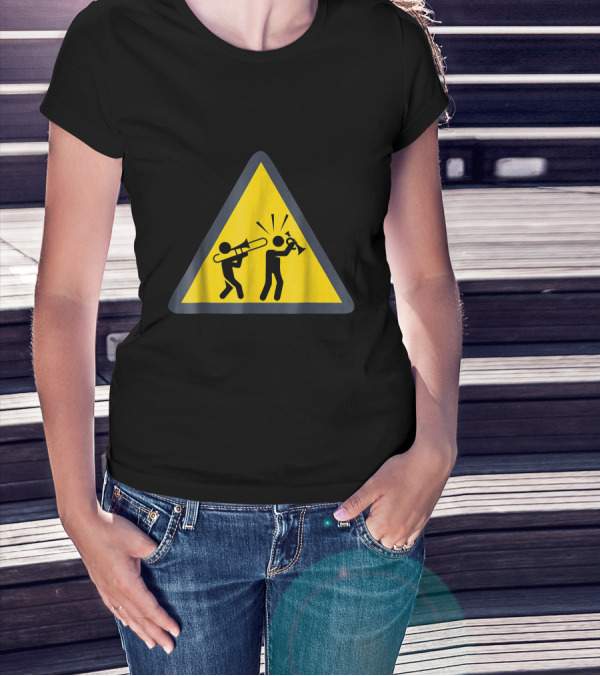 Trombone Funny Trombonist Warning Sign Icons T-Shirt