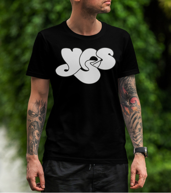 Yes Band Iconic Logo White Bubble Letters T-Shirt