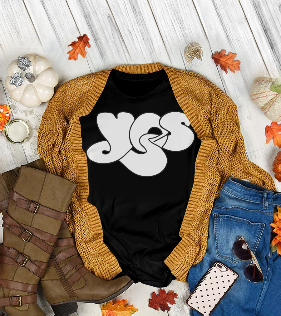 Yes Band Iconic Logo White Bubble Letters T-Shirt