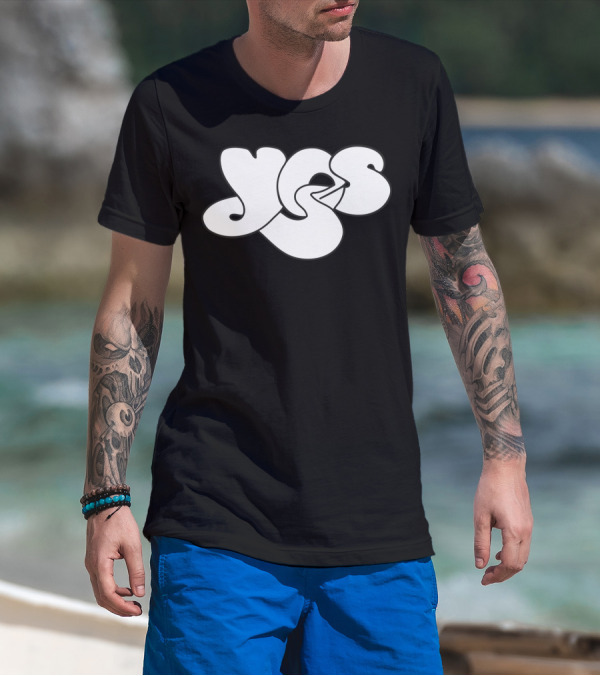 Yes Band Iconic Logo White Bubble Letters T-Shirt