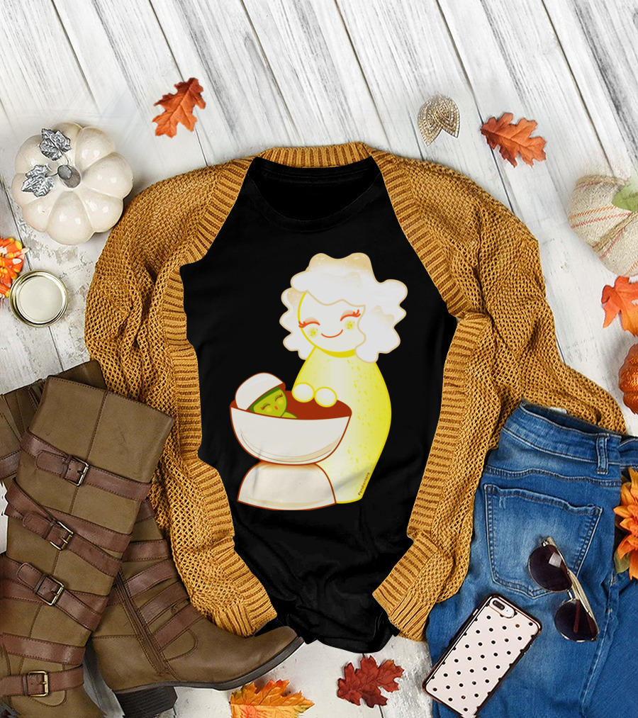 Motherly Embrace of Kokeshis with Sweet Little Pistachio in a Bowl T-Shirt