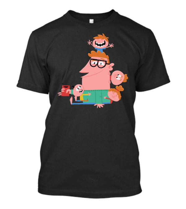 Happy Dad Enjoys Morning Coffee Surrounded By Kids T-Shirt