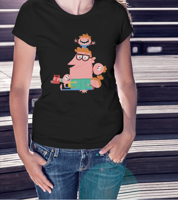 Happy Dad Enjoys Morning Coffee Surrounded By Kids T-Shirt