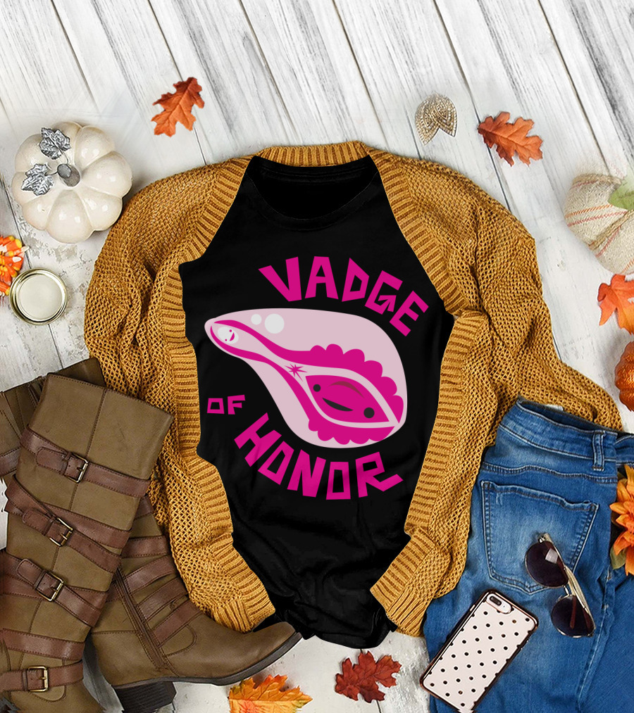 Vadge of Honor Pink and Black Bold Design with Feminine Symbolism T-Shirt