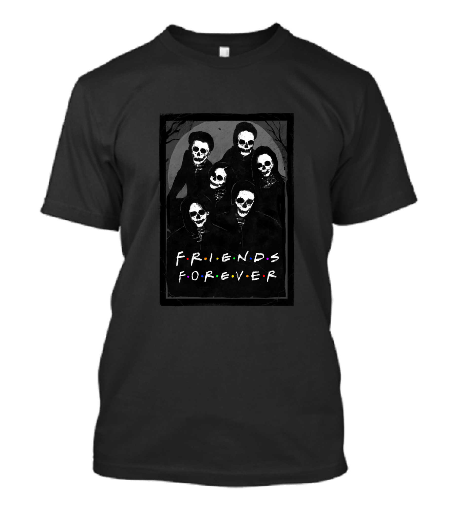 Friends Forever Skeletons In Hoodies Dark Gothic T-Shirt