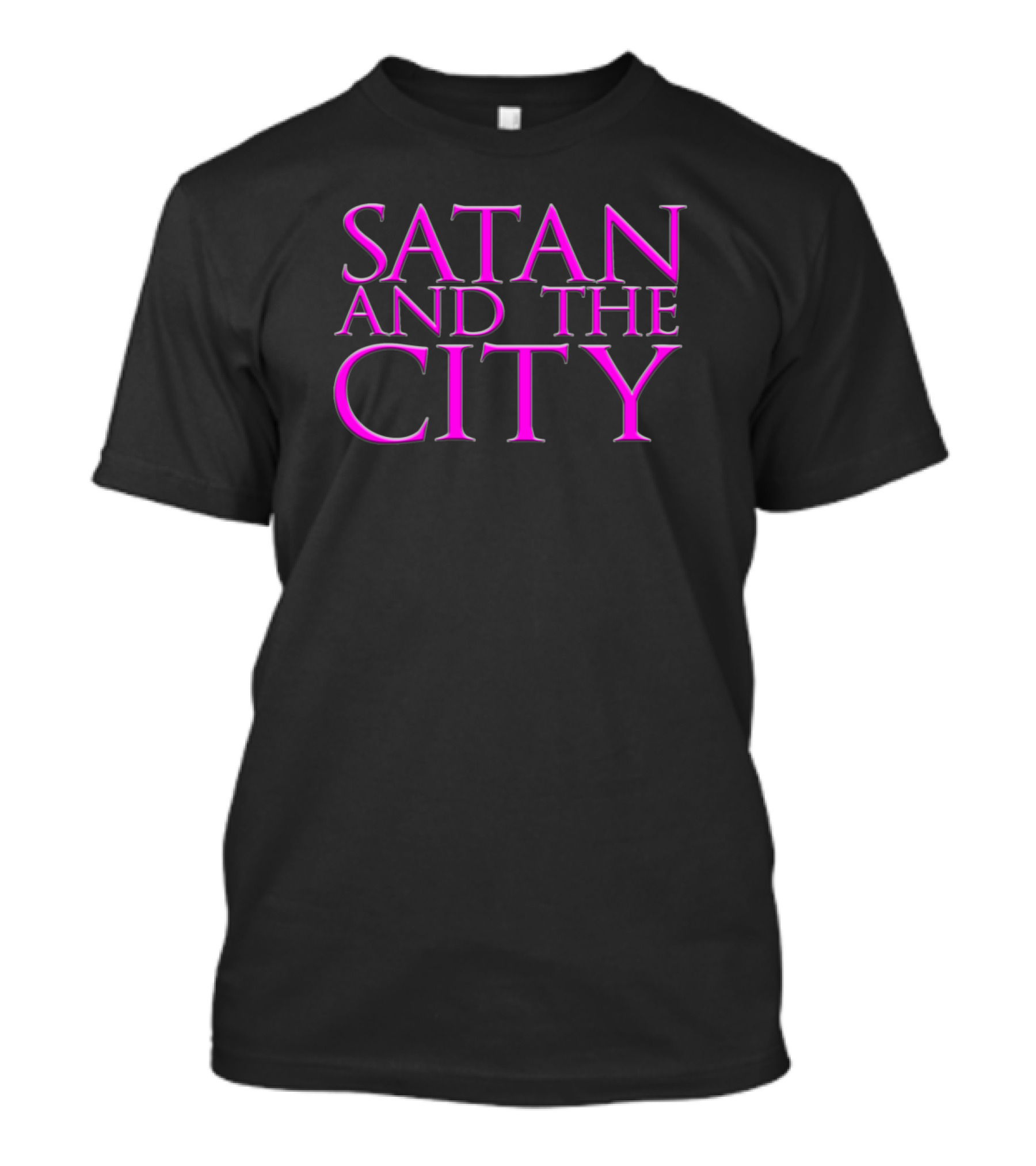 Satan And The City Pink Text Parody T-Shirt