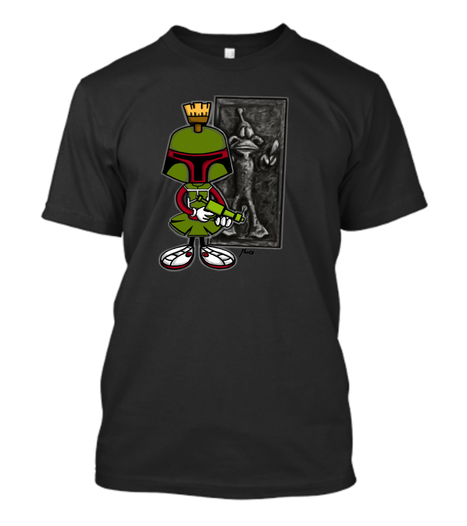 Marvin Martian Bounty Hunter Character Fusion With Carbon Freeze Panel T-Shirt
