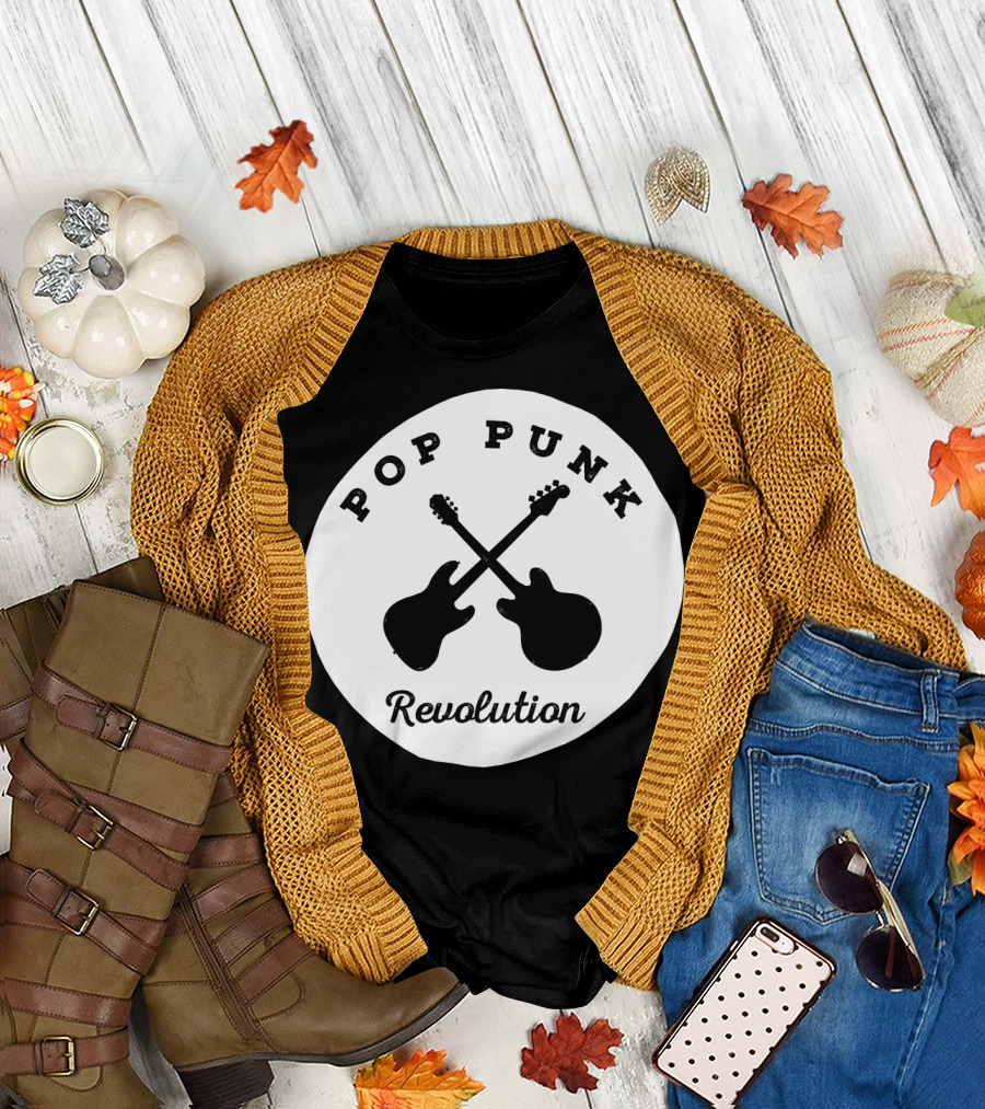 Pop Punk Revolution Crossed Guitars Emblem T-Shirt