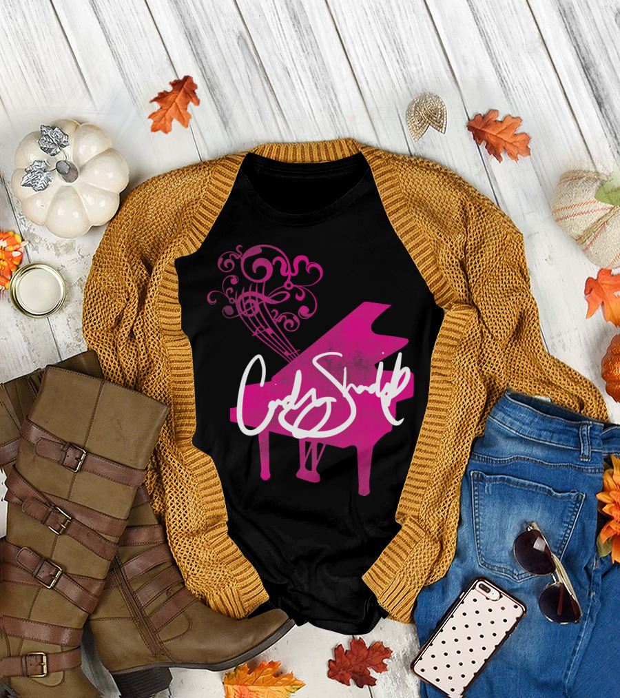 Cindy Shadrick Voice Studio Pink Piano Musical Notes T-Shirt