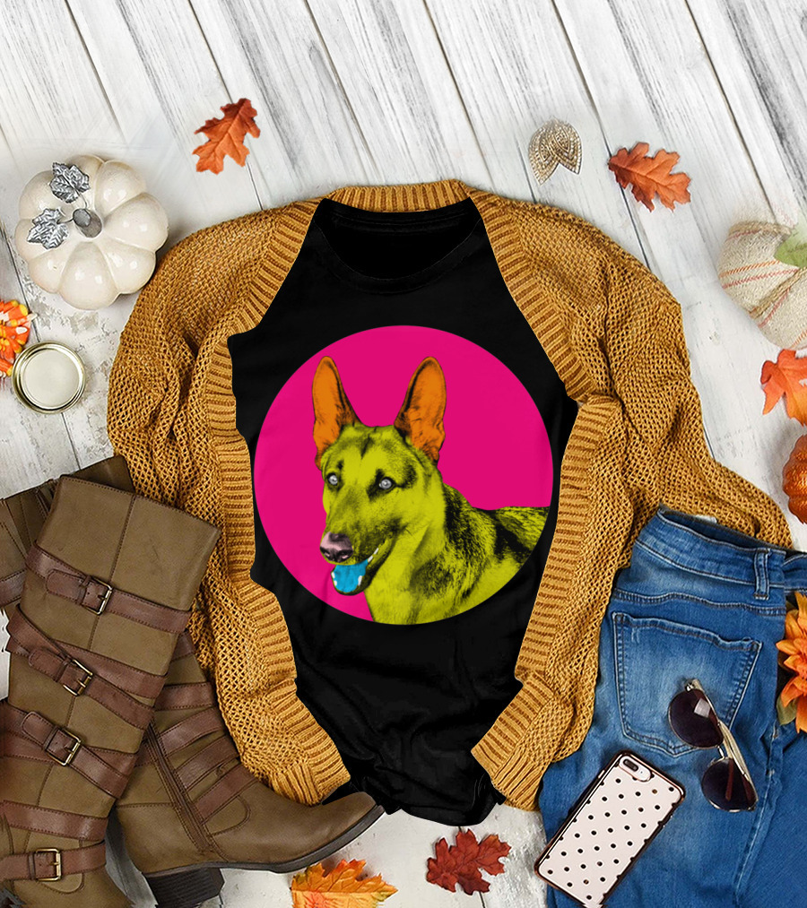 Pink Bubblegum German Shepherd Vibrant Pop T-Shirt