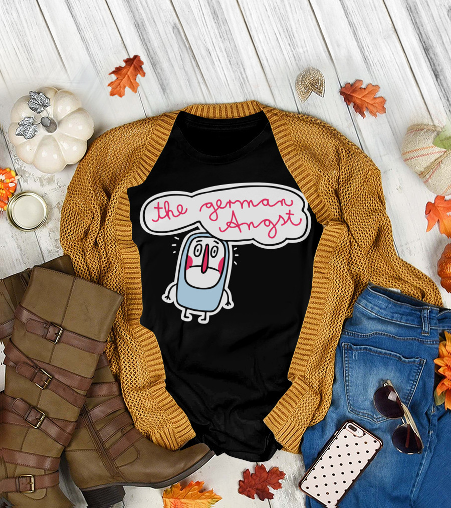 The German Angst Cartoon Character with Speech Bubble T-Shirt