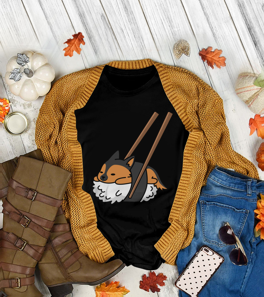 German Shepherd Sushi Delight Playfully Wrapped with Chopsticks T-Shirt