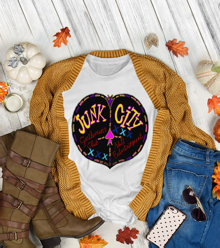 Junk City Gentleman's Club Adult Entertainment Neon Heart T-Shirt